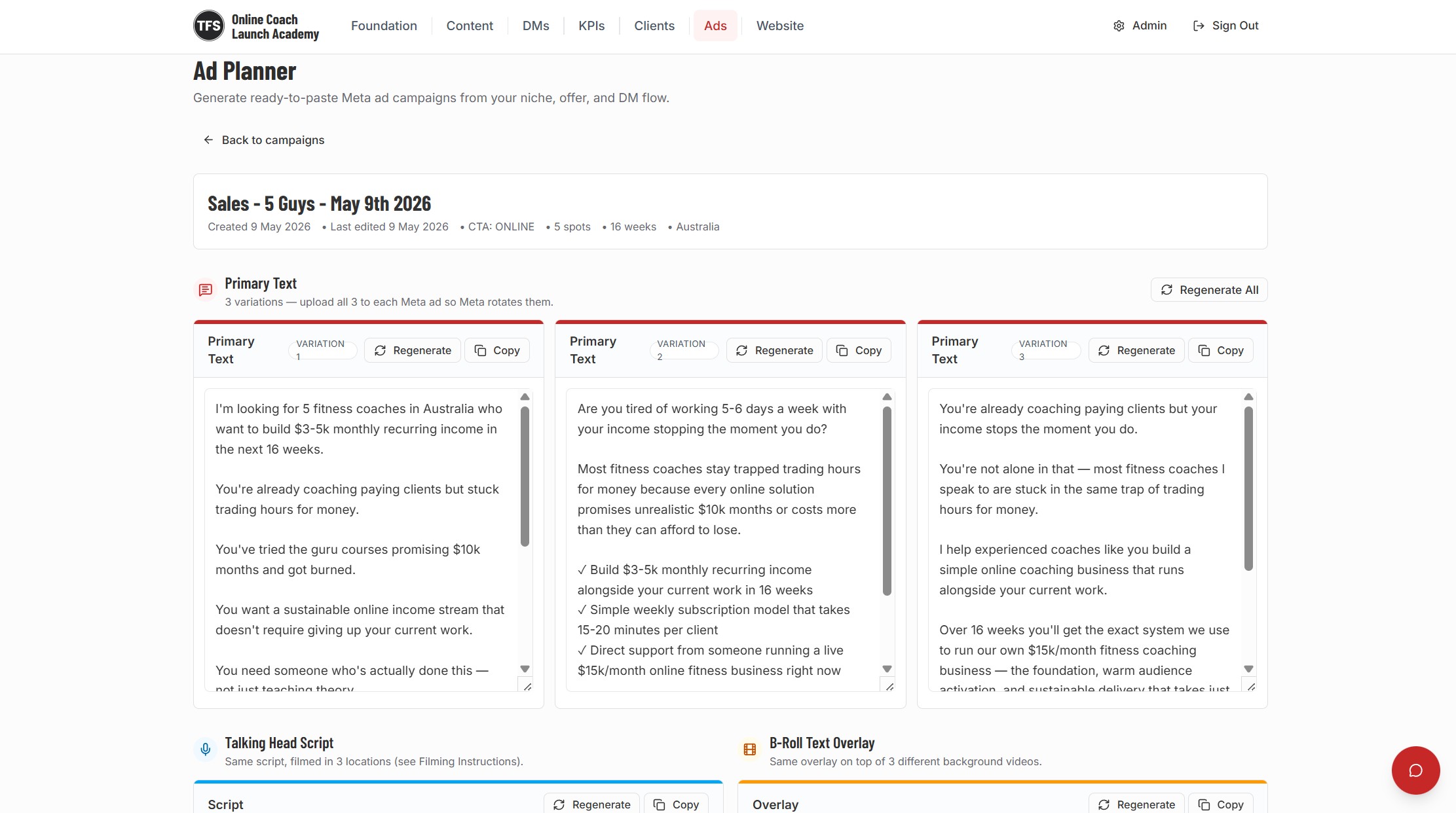 Ad Planner · OCLA app